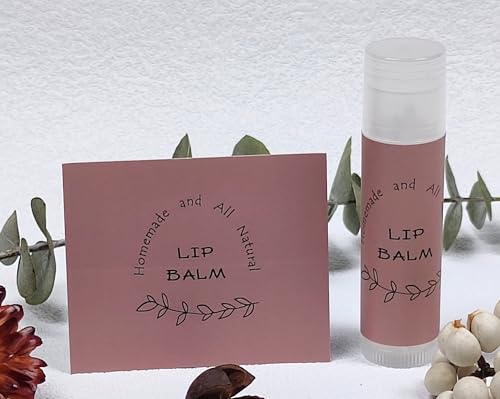 ZZYBIA Homemade Skincare Products Adhesive Labels Stickers for Lip Balm Container Tubes 20pcs (Simplicity Dusty Mauve)