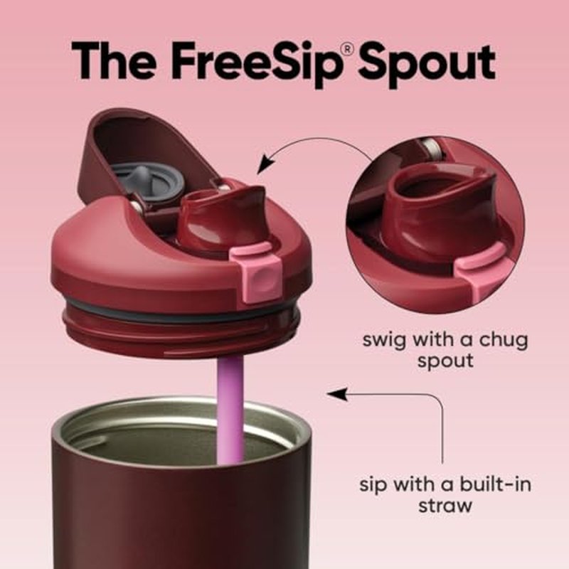 Owala FreeSip 40oz Insulated Stainless Steel Water Bottle - Black Cherry