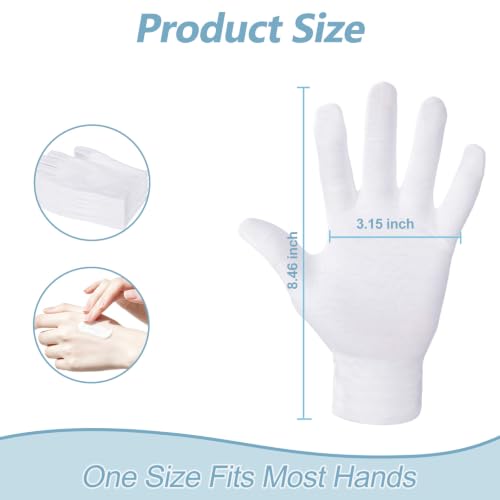 White Cotton Moisturizing Gloves for Dry Hands & Eczema - 15 Pairs