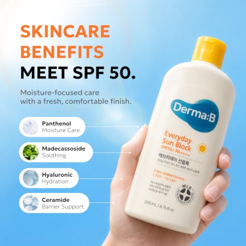 Derma B SPF50+ PA++++ Sunscreen Lotion 200ml | Fast-Absorbing