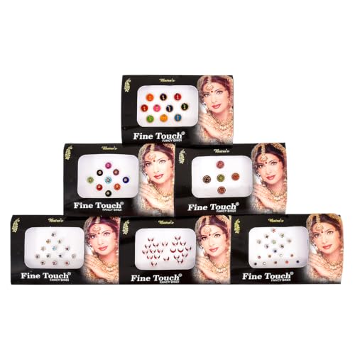 6 Pack Mix n Match Face Jewels Bindis Forehead Tika