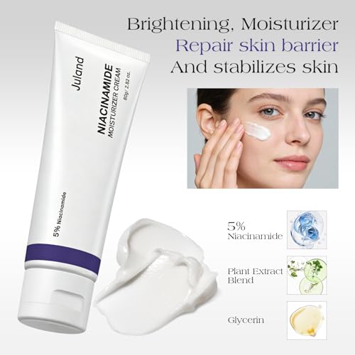 Juland 5% Niacinamide Face Moisturizer Plant Extract Relief Cream Facial Moisturizer Cream for Soothing, Brightening, Hydrating, Repair Skin Barrier, and Stabilize Skin, For All Skin Types