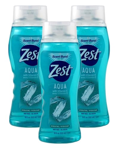 Zest Body Wash Aqua - 18 oz, Pack of 3