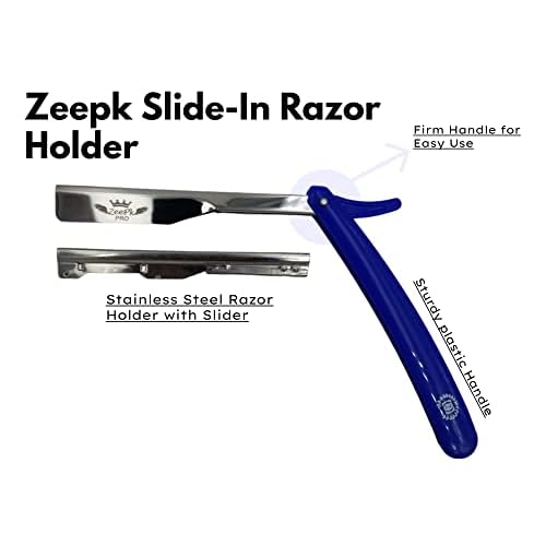 Razors For Men Shave Straight Razor Shaving Rasierer Rasurar Cuchilla Maquina RED + 10 Blades Disposable (Blue)