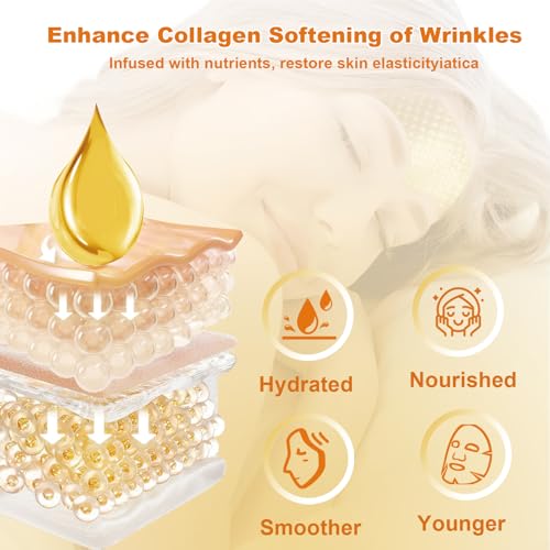 OAKSII 24K Gold Forehead Wrinkle Patches, 12PCS Collagen Anti Wrinkle Patches, Face Wrinkle Patches with Aloe Hyaluronic Acid for Forehead Wrinkles