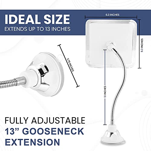 Mirrorvana Flexible Fogless Shower Mirror with Adjustable Gooseneck