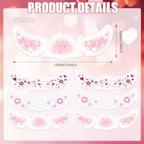 Heart Glitter Freckles Temporary Tattoos - Waterproof Valentine's Day Set