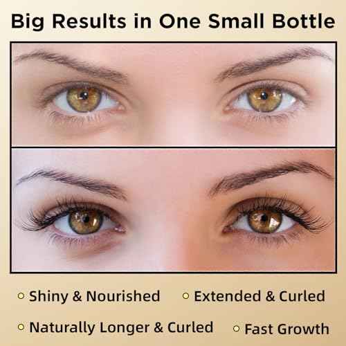 Eyelash & Eyebrow Growth Serum ? 15 Plant Extracts for Longer, Denser & Fuller Lashes & Brows, Boosts Natural Hair Development,eyelash serum,Hypoallergenic Oil-Free,lash growth serum (Golden Yellow)