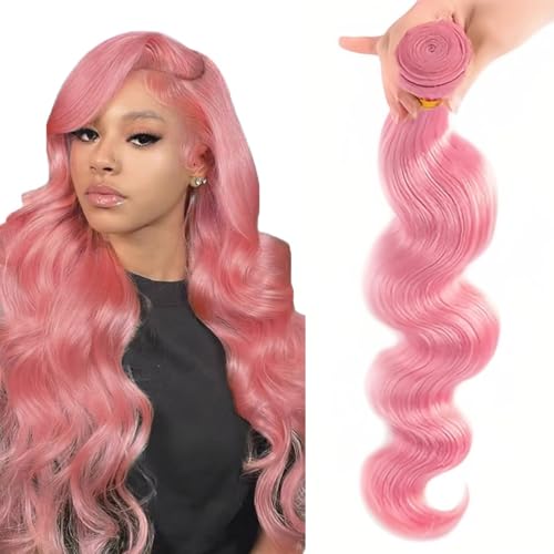 Pink Bundles Human Hair Body Wave Extensions 24 Inch - FuivJuix Unprocessed Brazilian Virgin Hair