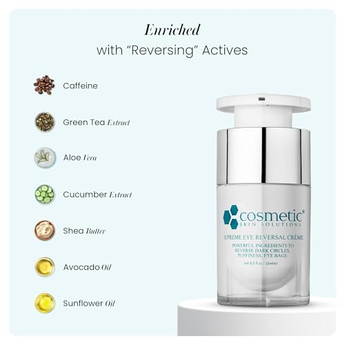 Supreme Eye Reversal Cr?me ? Anti Aging Eye Cream for Dark Circles, Puffiness, and Fine Lines ? Peptide-Infused Hydrating Formula with Caffeine, Green Tea, and Hyaluronic Acid ? 0.5 fl oz