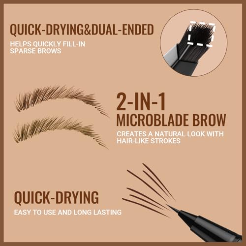 iMethod 2-in-1 Eyebrow Pen and Eyeliner - Waterproof Microblading Pencil