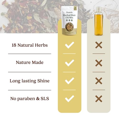 Homeda Ayurvedic Hair Oil Mix - 18 Herbs for Hair Growth