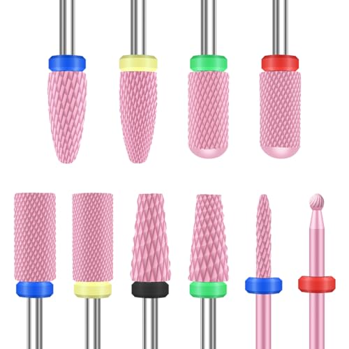 10PCS Ceramic Nail Drill Bits Set - Professional Electric Manicure Tools