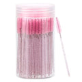 Pink Disposable Mascara Wands 100 Pcs with Reusable Container – Eyelash Extension & Makeup Brush