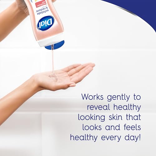 Dial Body Wash, Exfoliate & Restore Himalayan Salt, 16 Fl Oz, Hydraclean Complex & Vitamin E, Gentle, Leaves Skin Feeling Nourished, Dermatologist-Tested, No Parabens & Sulfates,(Pack of 8)