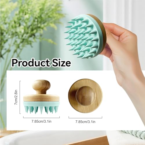 Xrrzssq Scalp Massager Shampoo Brush, Silicone Scalp Scrubber for Hair Growth, Scalp Exfoliator Brush Dandruff Removal, Wet Dry Shower Hair Brush for Women (Blue)