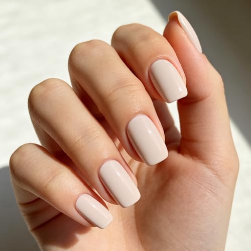 Modelones White Press On Nails Short Square 32Pc Kit