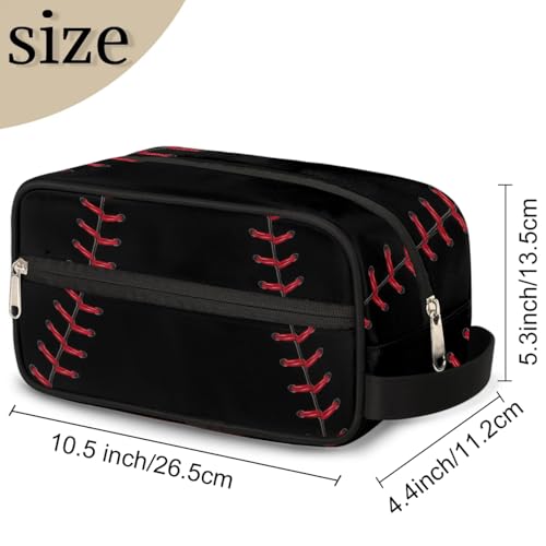 Boys Toiletry Bag for Kids Dopp Kit Waterproof Baseball Theme Hanging Wash Bag Cosmetic Bag Medicine Bag for Travel Sports Shower Essential