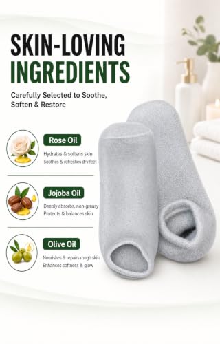 Moisturizing Gel Socks for Dry Cracked Feet - Size 10