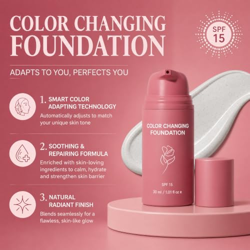 Color Changing Foundation - Adaptive Skin Tone Match, 1 Fl Oz