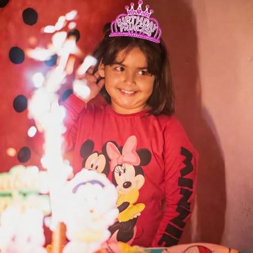 Birthday Princess Crown Tiara - Adjustable Rhinestone Headpiece