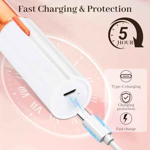 Facial Hair Remover for Women & Men, Rechargeable Face Razor with LED Light, 2 Replacement Heads Included, Travel Electric Shaver for Lip, Chin, Arms, Upper Lip & Peach Fuzz (White)