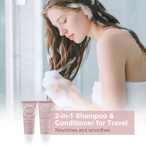 Travel Shampoo & Conditioner 2-in-1, 1 oz Tubes, Pack of 30