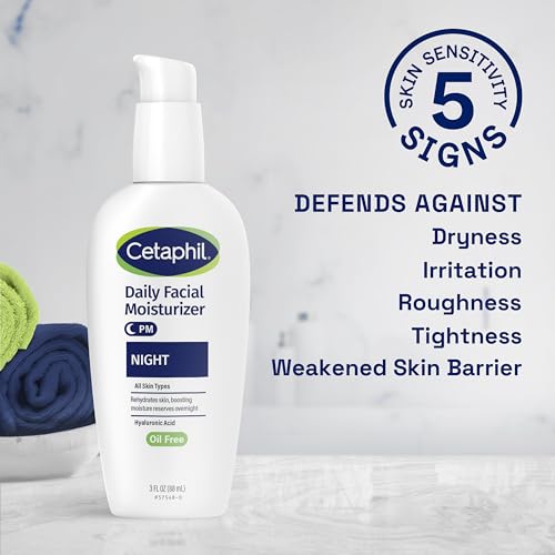 Cetaphil Night Cream Face Moisturizer with Hyaluronic Acid – 3oz (Pack of 1)