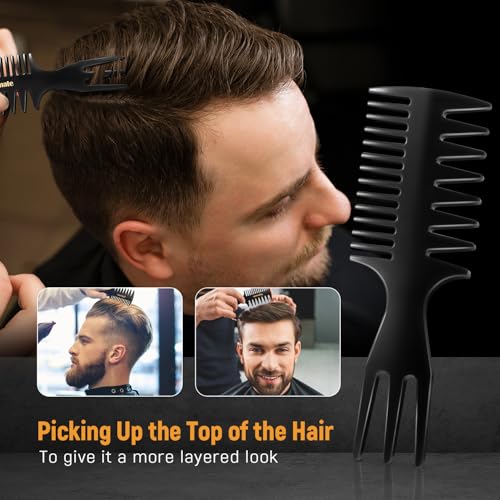 Stylemate 3-Piece Men's Hair Styling Comb Set – Wide Tooth & Fine
