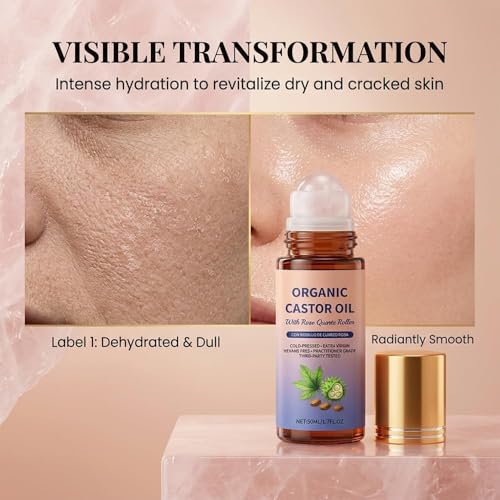 Organic Castor Oil Roll-On with Quartz Roller, 50ml