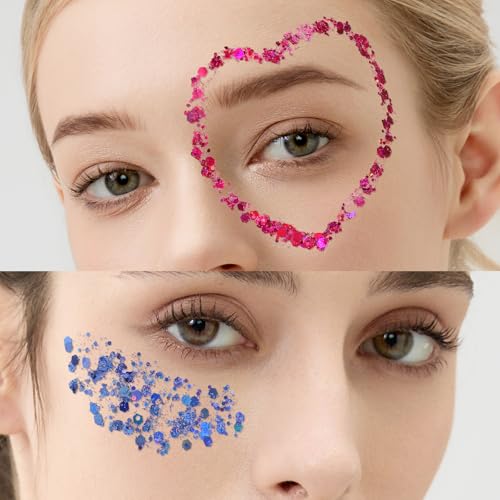 Teenitor 9 Color Body Glitter Gel Kit with Gold Freckles