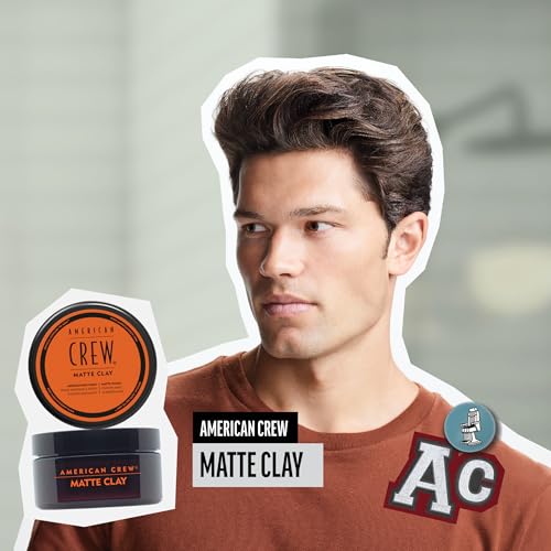AMERICAN CREW Men's Hair Matte Clay,Like Hair Gel with Medium/High Hold,3 oz,(Pack of 2)