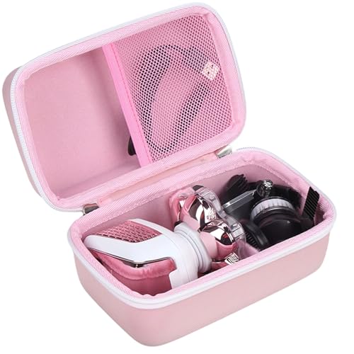 Pink Travel Shaver Case for Women - 5-in-1 7D Electric Razor Storage Bag
