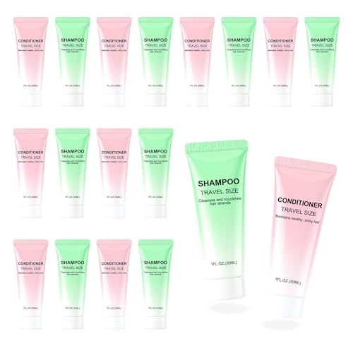 Kocpudu Travel Shampoo & Conditioner Set 30ml Pack of 10 - Bulk Travel Toiletries