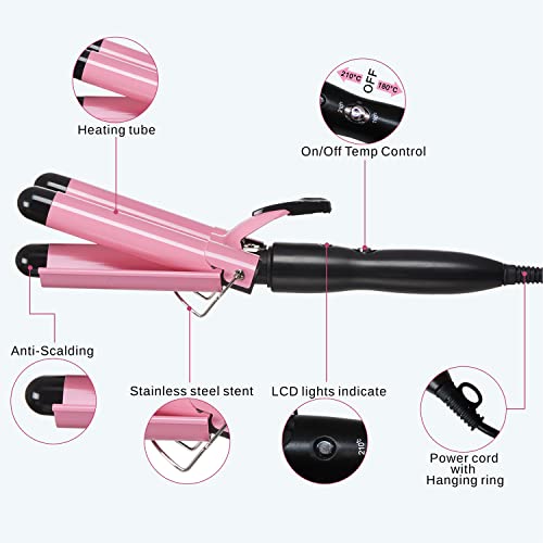 3 Barrel Curling Iron 1 inch Ceramic Hair Waver