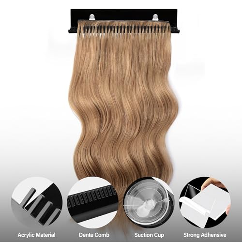 Black Hair Extension Holder Rack with Suction Cups for Wefts & Clips - AIHOPESTO