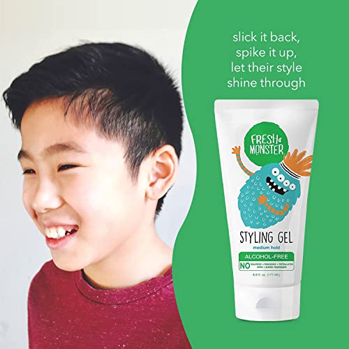 Fresh Monster Kids Hair Styling Gel, 6 oz, Medium Hold