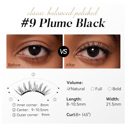 WOSADO Magnetic Eyelashes V9 Plume with Applicator Kit