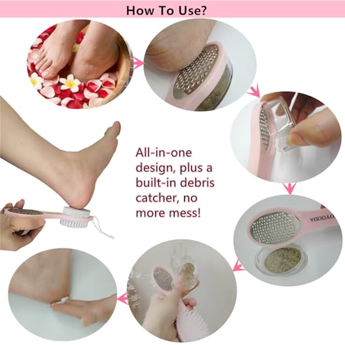 5-in-1 Foot Scrubber Brush & Pumice Stone Callus Remover Pedicure Tool