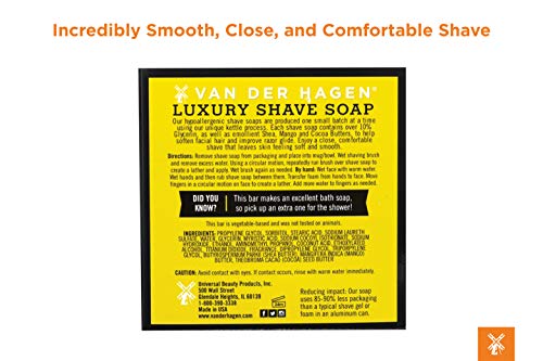 Van Der Hagen Men's Scented Shave Soap Set - Fresh Fragrance, 3.5 oz x 3