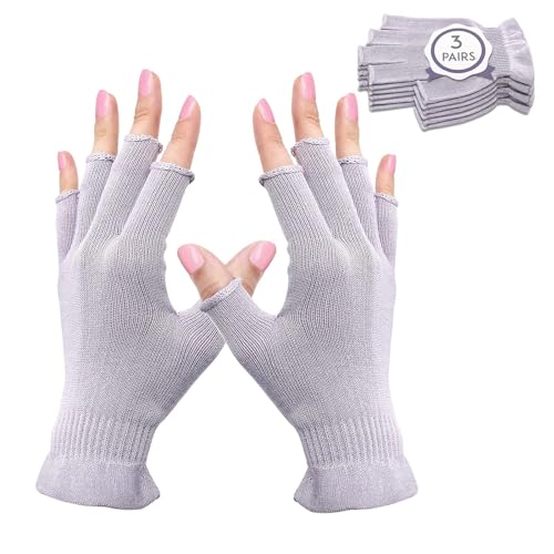 Fingerless Moisturizing Gloves for Dry Hands & Eczema by MIG4U - 3 Pairs