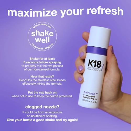 K18 AirWash Dry Shampoo – Non-Aerosol, Oil Control