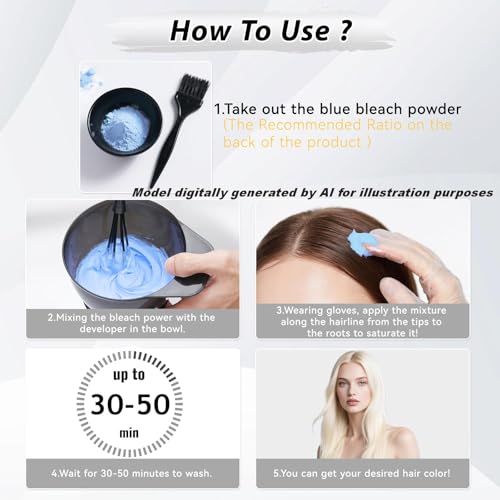 JUANCHI Hair Bleach Powder 100g - Lifts 8 Levels