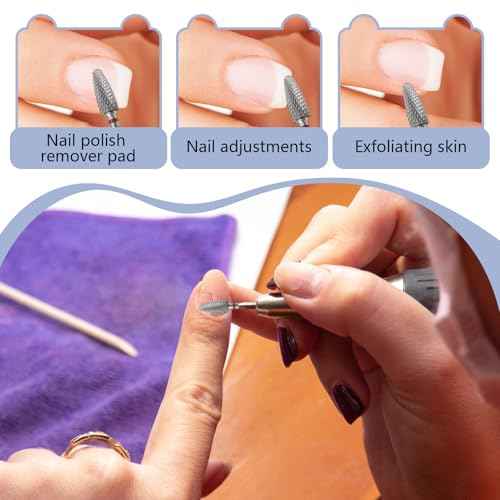 3/32" 5 in 1 Professional Carbide Nail Drill Bits Sets, 2 Pack Tungsten Safety Drill Bits Tech, Cuticle Bit Fast Remove for Manicurist Nail Salon Manicure Pedicure Gel Polishing (Round Head)