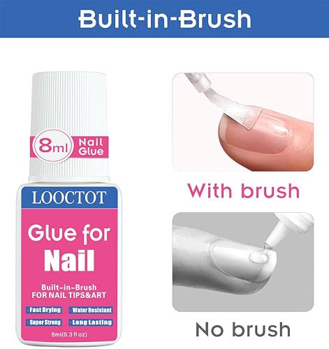 Super Strong Nail Glue for Tips & Acrylic Nails - Waterproof & Fast Drying