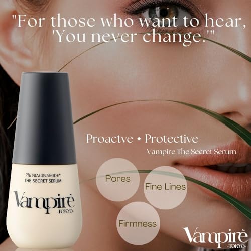 Vampire The Secret Serum, Vampire TOKYO Niacinamide Serum, Hali, Gloss, Moisturizing Care, Supports Dry Skin, Transparency, CICA Retinol Formulated, Made in Japan, Japanese Cosmetics
