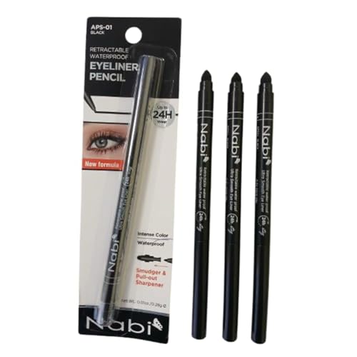 Nabi 3-Piece Gel Eyeliner Pencil Set - Waterproof & Smudge Proof