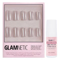 Glamnetic Press On Nails & Brush On Nail Glue Bundle - Pure Intentions | Glossy, Iridescent Short Round Nails, Reusable | 12 Sizes - 30 Nail Kit with Glue
