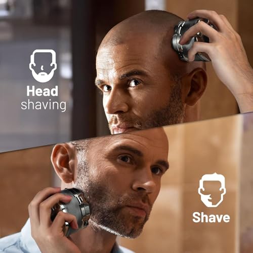 Wyklaus 6D Electric Head Shaver for Men, Waterproof Wet Dry