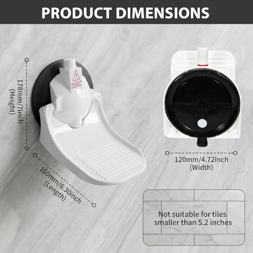 2PCS Shower Foot Rest, Strong Suction Cup Foldable Shower Step for Shaving Legs, No Drill Bathroom Foot Rest with Anti-Slip Surface for Elderly, Pregnancy, Portable for RV Travel